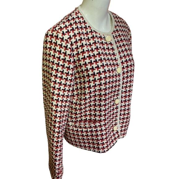 Hobbs of London Tafara Tweed Jacket in Red Multi Size 10 - Picture 4 of 14